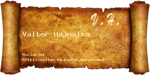 Valter Hajnalka névjegykártya
